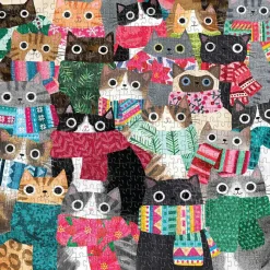 Galison Wintry Cats Puzzle 500pcs