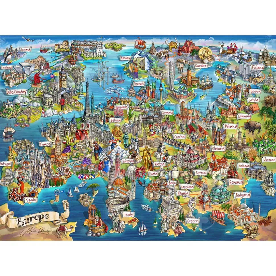 Gibsons Exploring Europe Puzzle 1000pcs