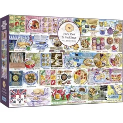 Gibsons Pork Pies & Puddings Puzzle 1000pcs RETIRED