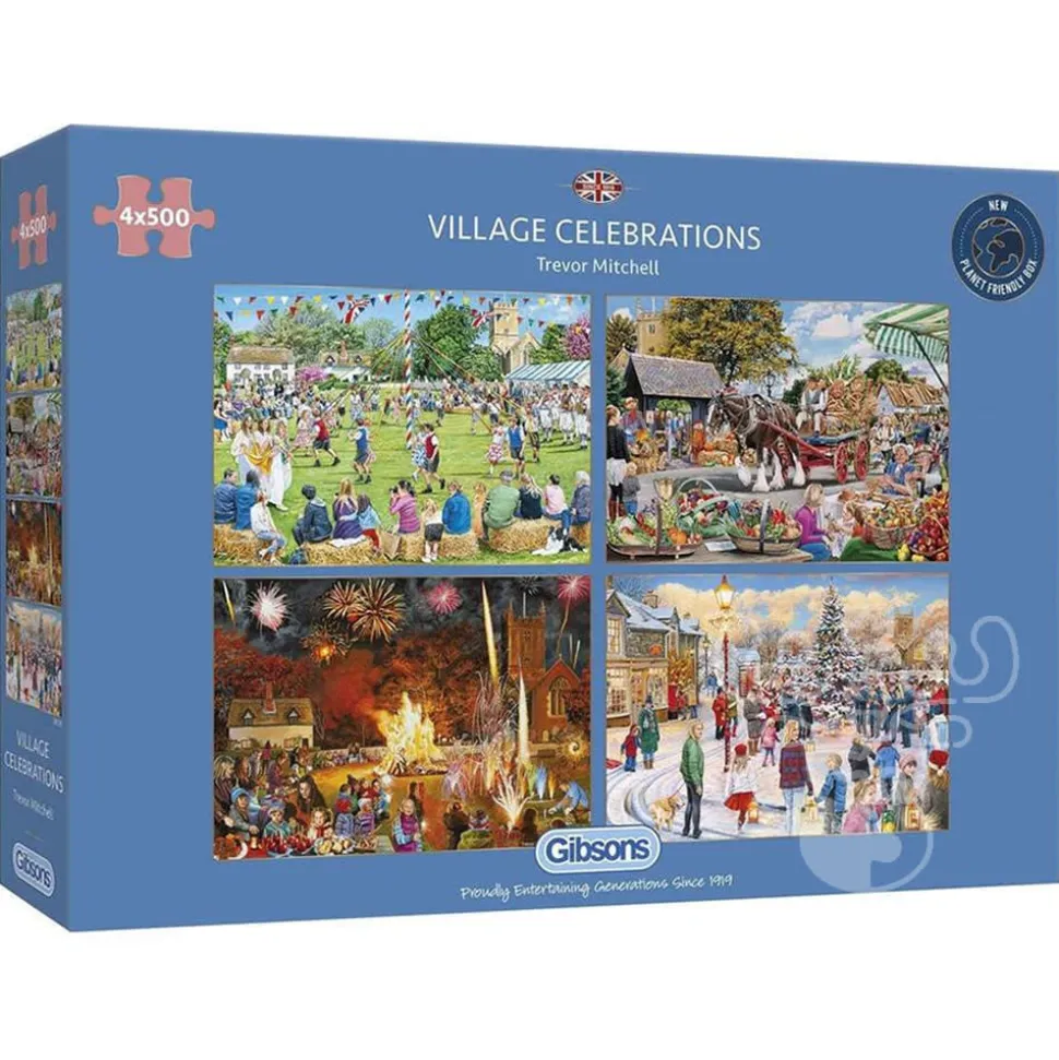 Gibsons Village Celebrations Puzzle 4 x 500pcs
