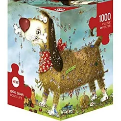 Heye Dog's Life Puzzle 1000pcs Triangle Box RETIRED