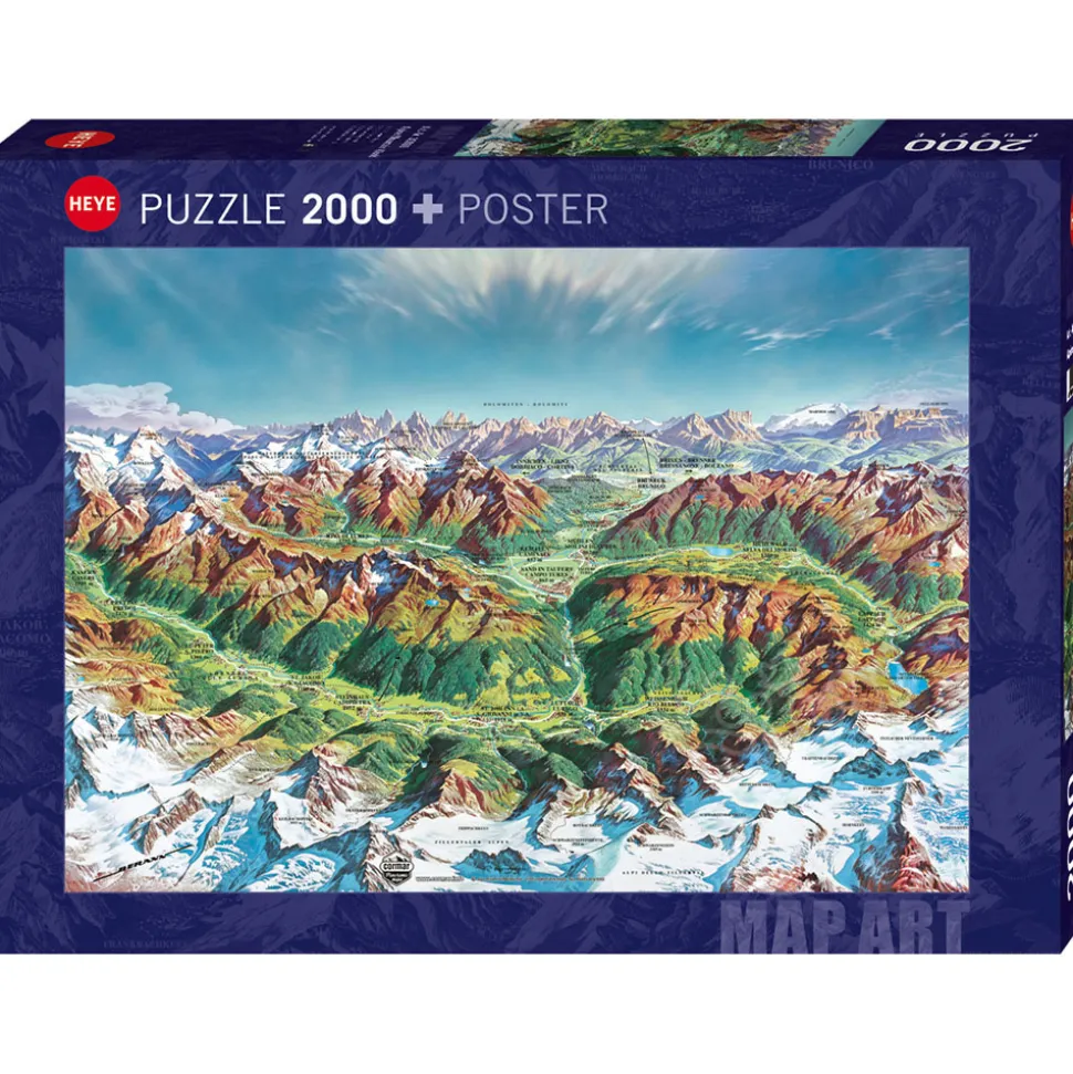 Heye Map Art Alpine Mountain World Puzzle 2000pcs