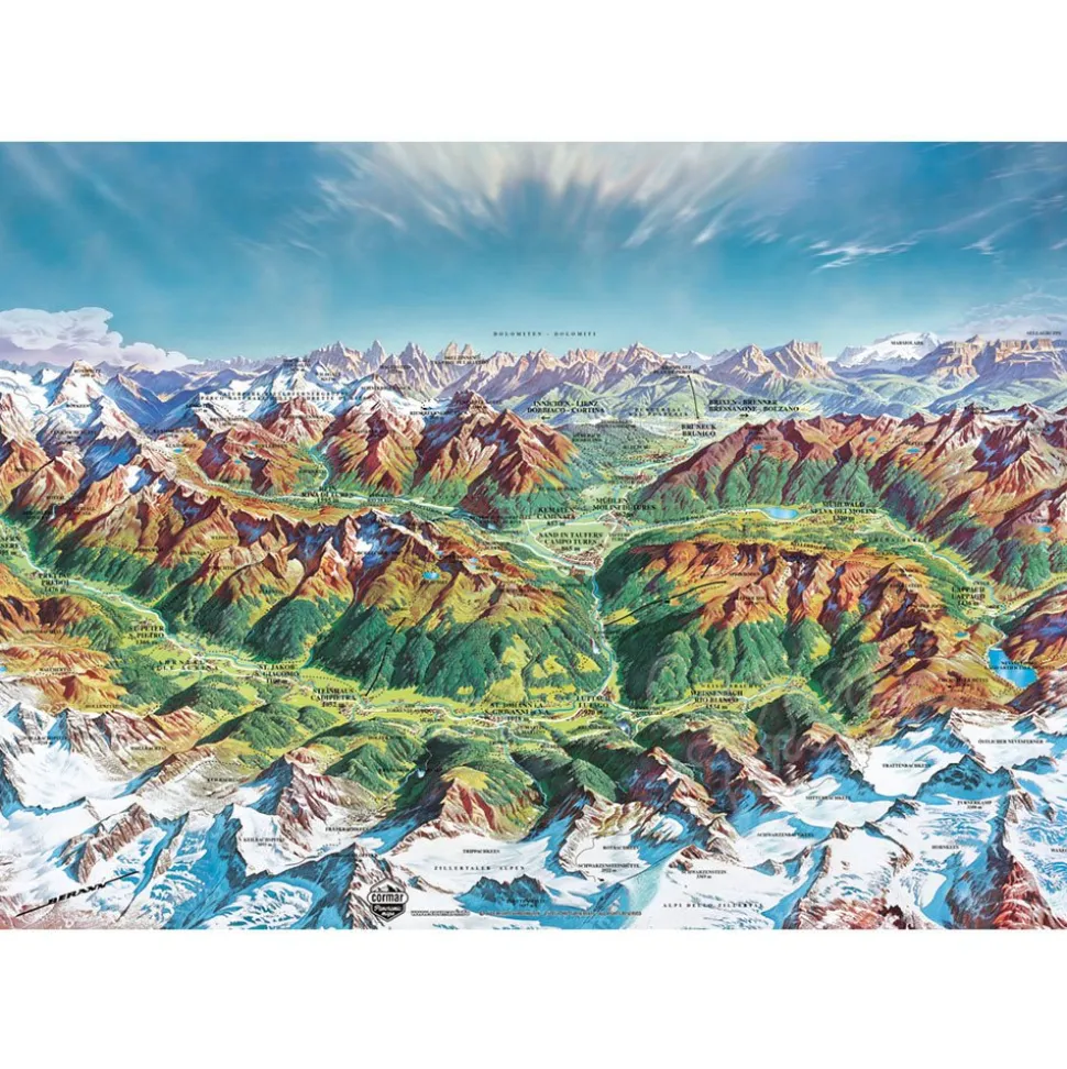 Heye Map Art Alpine Mountain World Puzzle 2000pcs