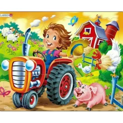 Larsen Farm Kid with Tractor Tray Puzzle 15pcs