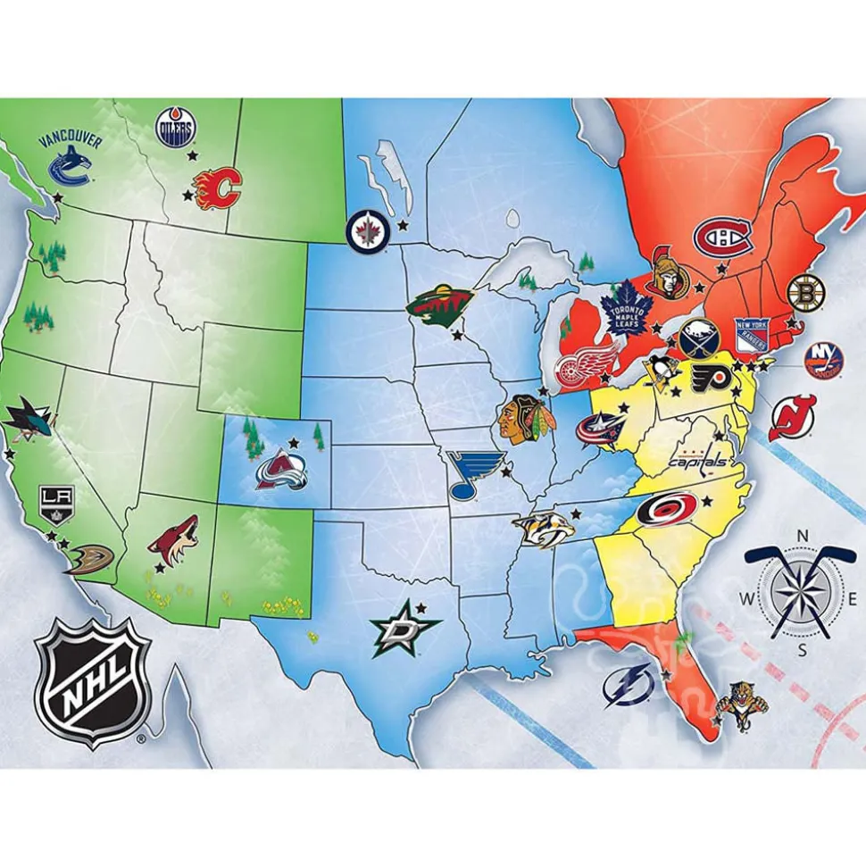 MasterPieces NHL Hockey Map Puzzle 500pcs