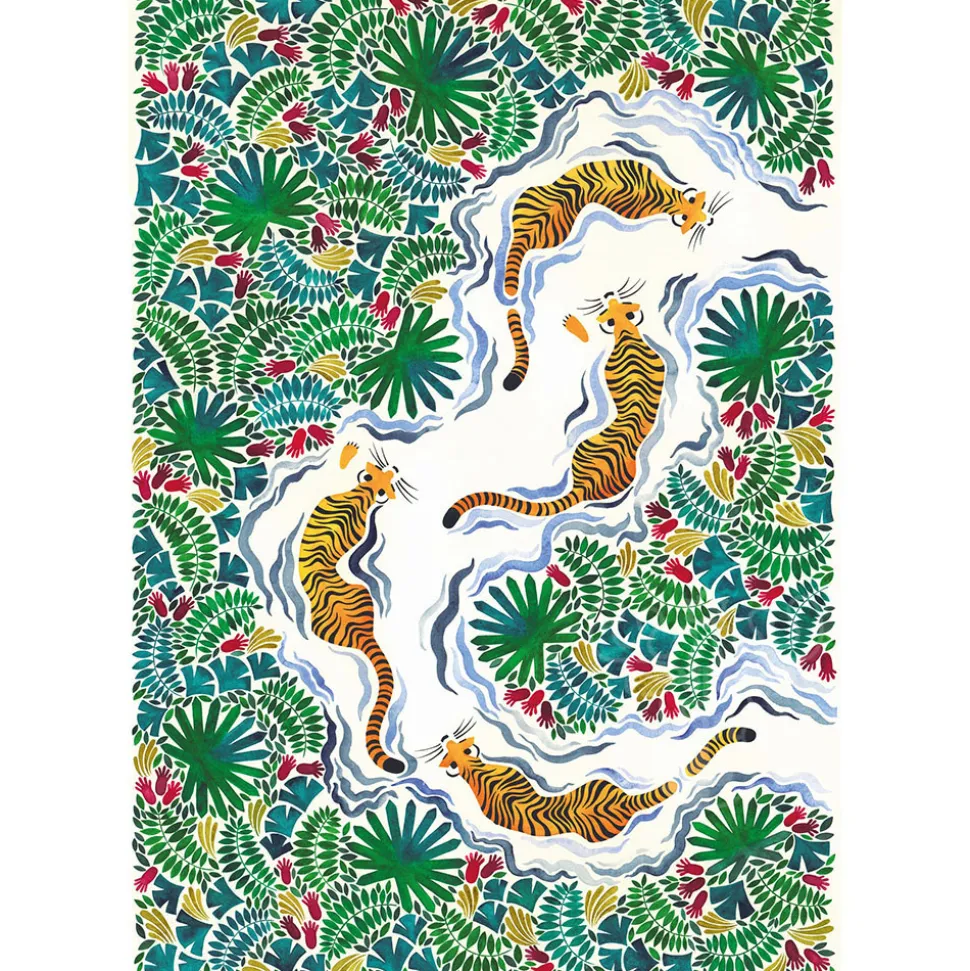 Michèle Wilson Contemporary Illustrations Bouguereau: Les tigres III Wood Puzzle 500pcs