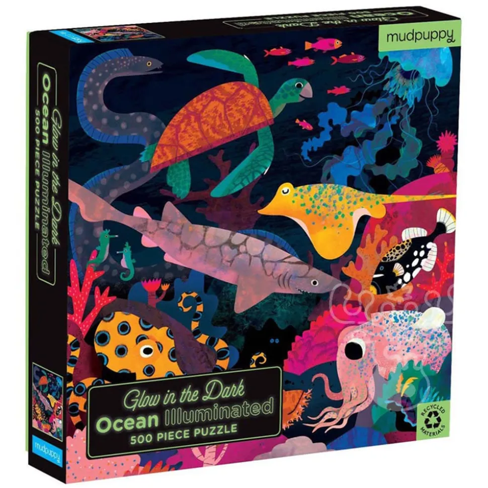 Mudpuppy Glow in the Dark Ocean Illuminated Puzzle 500pcs
