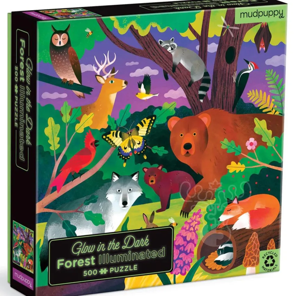 Mudpuppy Glow in the Dark Forest Illuminated Puzzle 500pcs