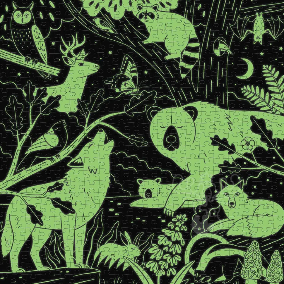 Mudpuppy Glow in the Dark Forest Illuminated Puzzle 500pcs