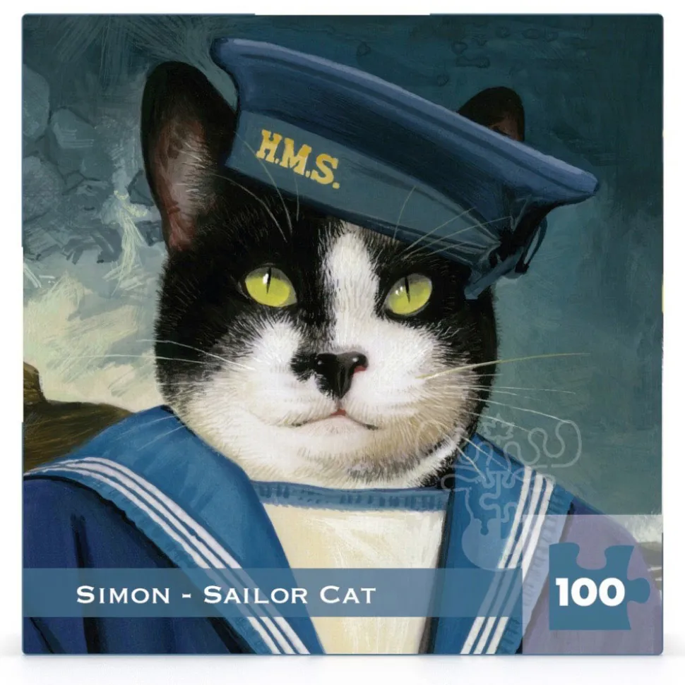 New York Puzzle Co. Bill Mayer: Simon - Sailor Cat Mini Puzzle 100pcs