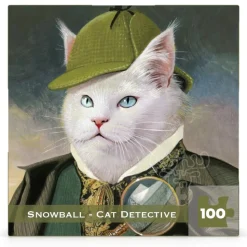 New York Puzzle Co. Bill Mayer: Snowball - Cat Detective Mini Puzzle 100pcs