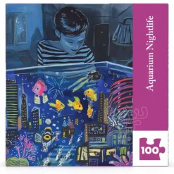 New York Puzzle Co. Jenny Kroik: Aquarium Nightlife Mini Puzzle 100pcs
