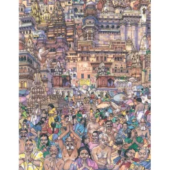 New York Puzzle Co. Max Tilse: Vibrant Varanasi Puzzle 1000pcs