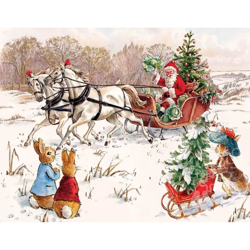 New York Puzzle Co. Peter Rabbit: Peter Rabbit and Santa Puzzle 1000pcs