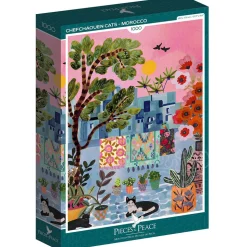 Pieces & Peace Chefchaouen Cats - Morocco Puzzle 1000pcs