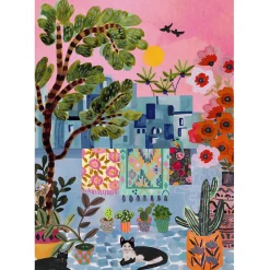 Pieces & Peace Chefchaouen Cats - Morocco Puzzle 1000pcs