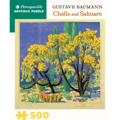 Pomegranate Baumann, Gustave: Cholla and Sahuaro Puzzle 500pcs