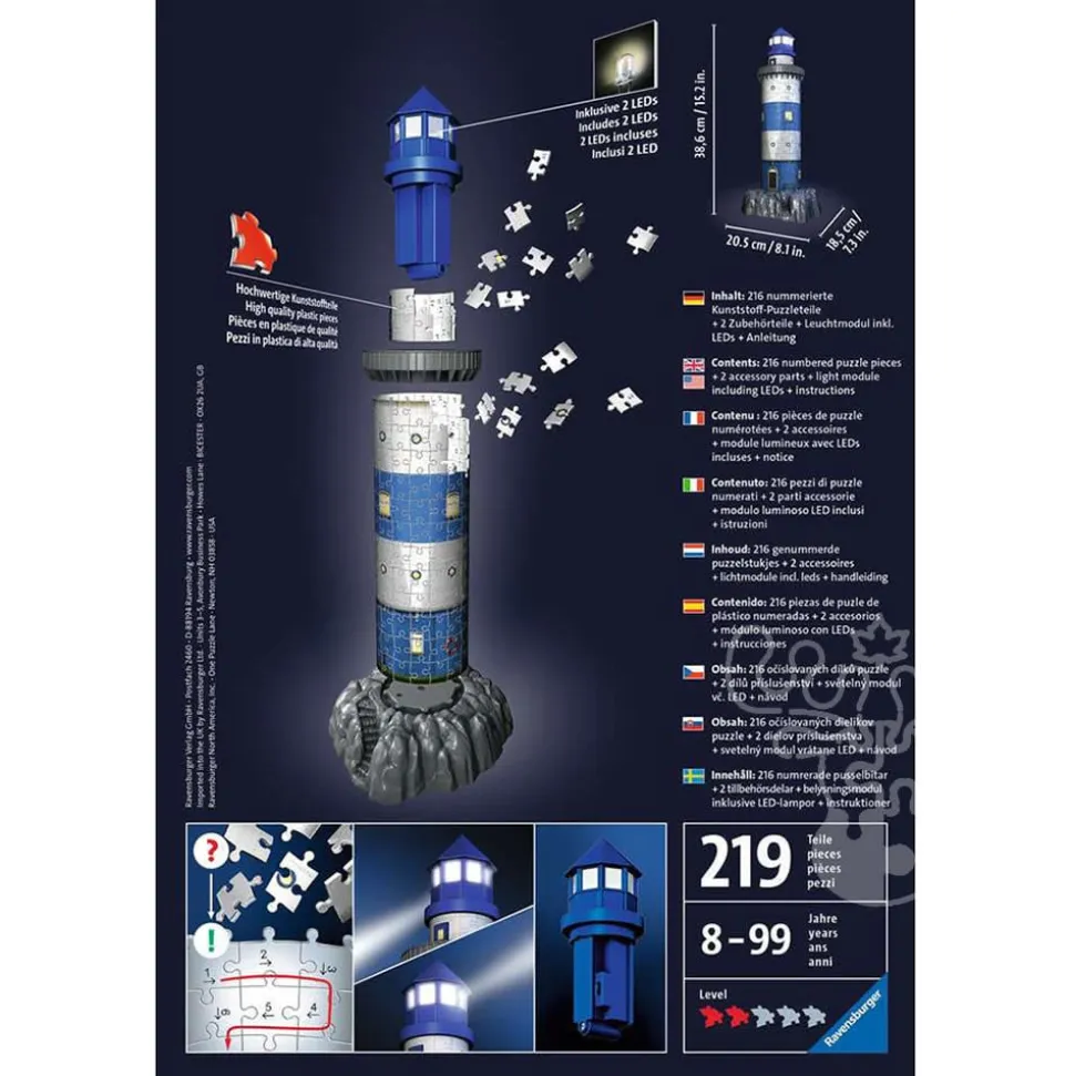 Ravensburger 3D Lighthouse Night Edition Puzzle 216pcs