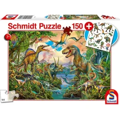 Schmidt Wild Dinosaurs Puzzle 150pcs includes Dino Stickers