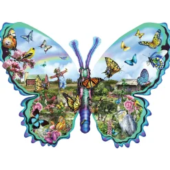 SunsOut Butterfly Farm Shaped Puzzle 1000pcs