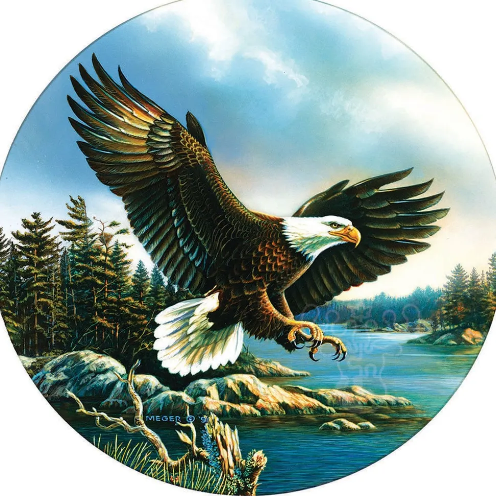SunsOut Eagle Landing Round Puzzle 500pcs