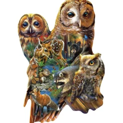 SunsOut Forest Owls Shaped Puzzle 1000pcs