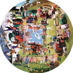 SunsOut Four Seasons on the Green Round Puzzle 1000pcs