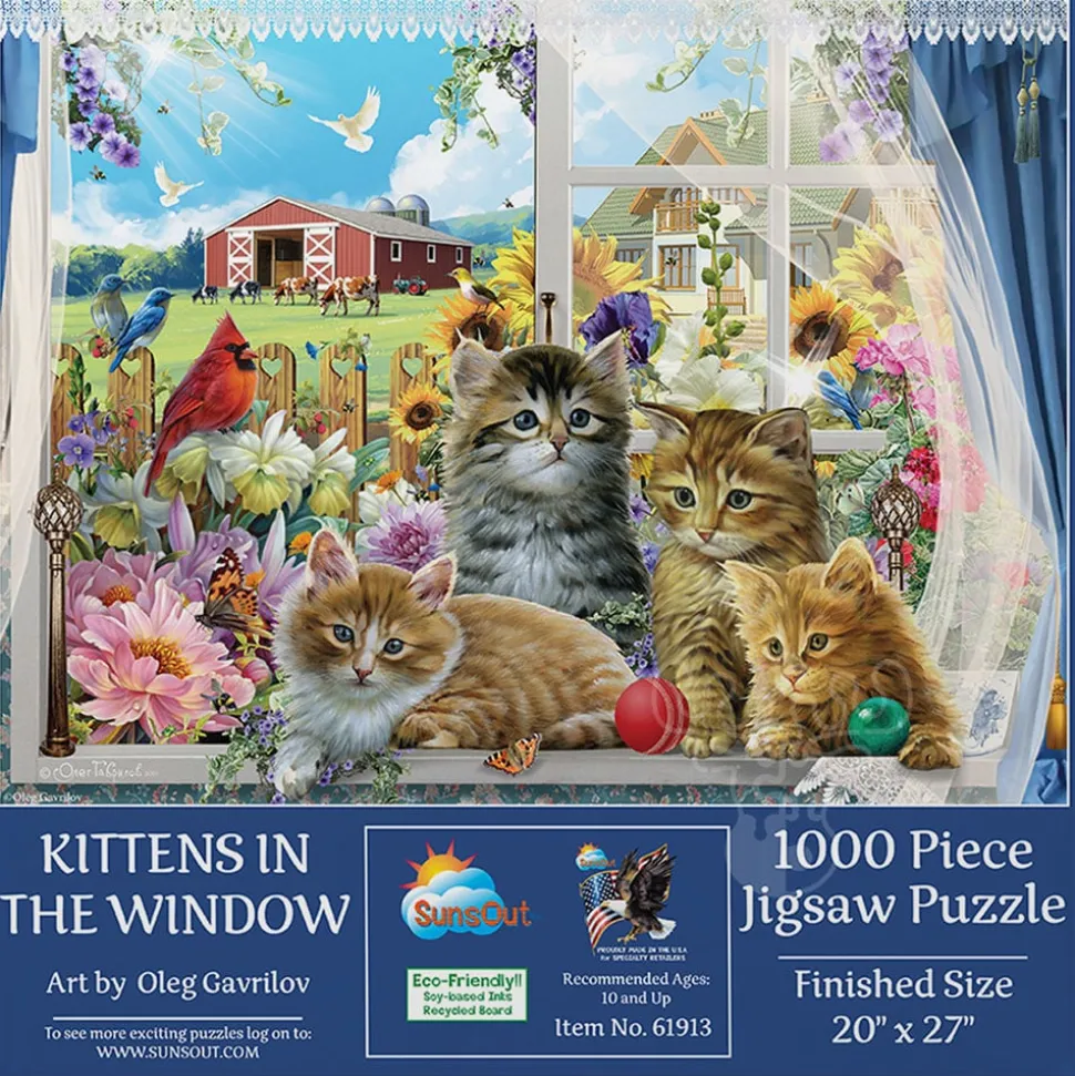 SunsOut Kittens in the Window Puzzle 1000pcs