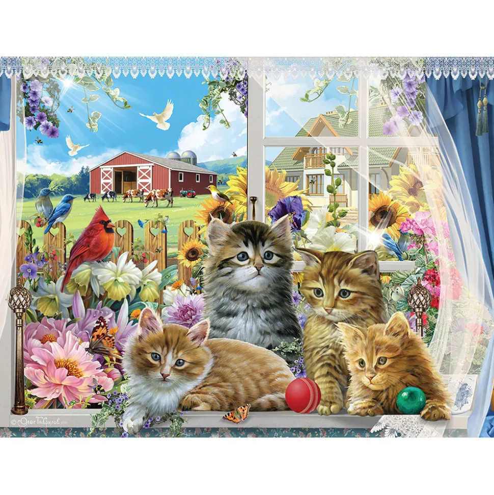 SunsOut Kittens in the Window Puzzle 1000pcs