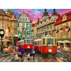 Vermont Christmas Co. Prague Trolleys Puzzle 1000pcs