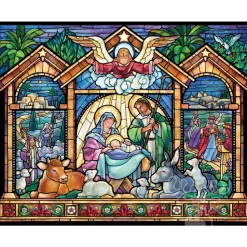 Vermont Christmas Co. Stained Glass Nativity Puzzle 1000pcs