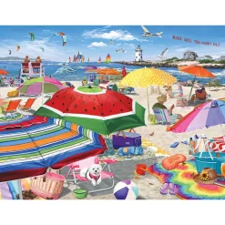 White Mountain Beach Umbrellas Puzzle 500pcs