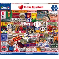 White Mountain I Love Baseball Puzzle 1000pcs
