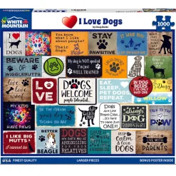 White Mountain I Love Dogs Puzzle 1000pcs