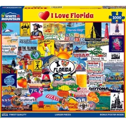 White Mountain I Love Florida Puzzle 1000pcs