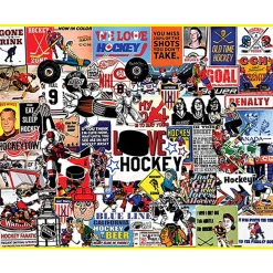 White Mountain I Love Hockey Puzzle 1000pcs