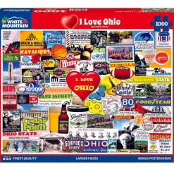 White Mountain I Love Ohio Puzzle 1000pcs