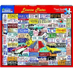 White Mountain License Plates Puzzle 1000pcs RETIRED