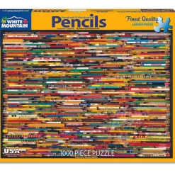 White Mountain Pencil Collage Puzzle 1000pcs