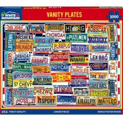 White Mountain Vanity Plates Puzzle 1000pcs