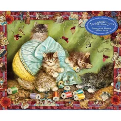 Workman Cynthia Harts Victoriana Cats: Sewing With Kittens Puzzle 1000pcs