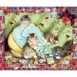 Workman Cynthia Harts Victoriana Cats: Sewing With Kittens Puzzle 1000pcs